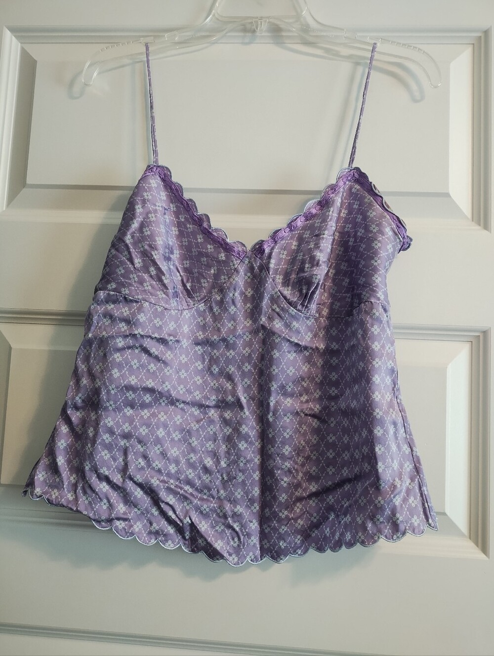 Vintage Women's Lavender Satin Camisole Top - Lightweight Sleepwear